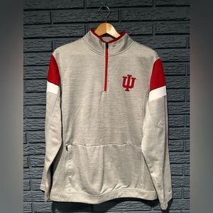 Colosseum Men’s Indiana Hoosiers Gray 1/4 Zip Pullover Jacket Size Large